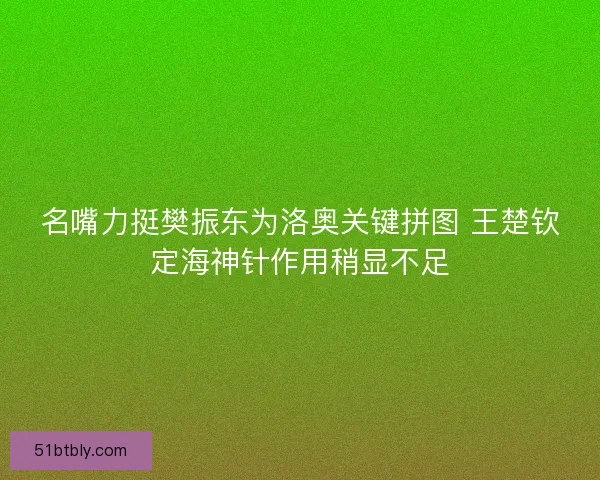 名嘴力挺樊振东为洛奥关键拼图 王楚钦定海神针作用稍显不足