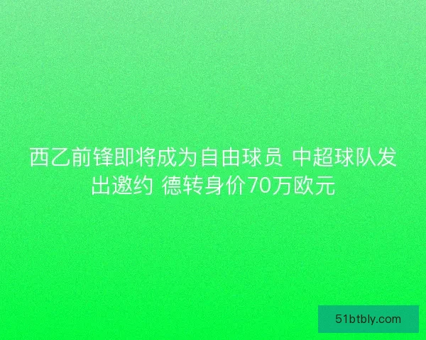 西乙前锋即将成为自由球员 中超球队发出邀约 德转身价70万欧元
