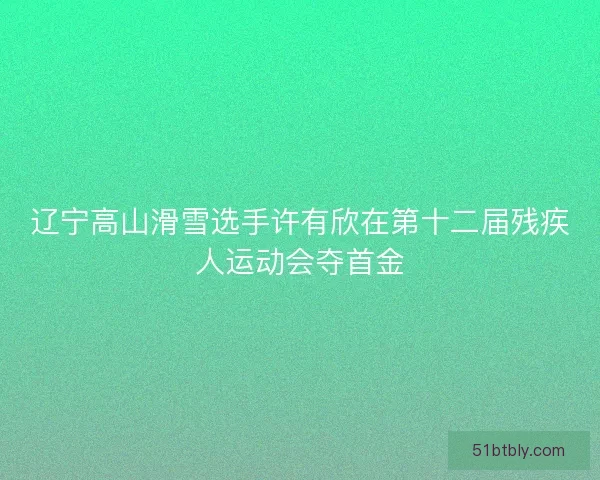 辽宁高山滑雪选手许有欣在第十二届残疾人运动会夺首金