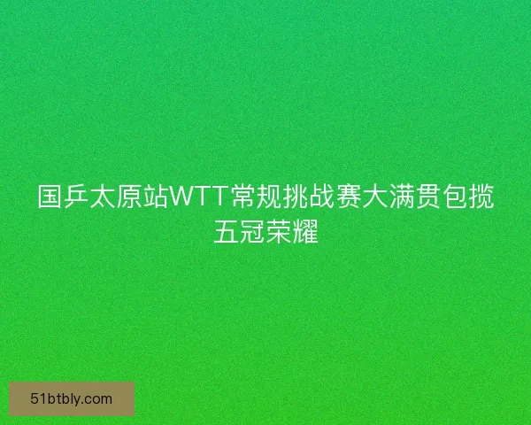 国乒太原站WTT常规挑战赛大满贯包揽五冠荣耀