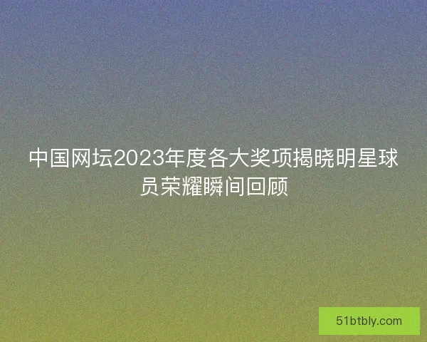 中国网坛2023年度各大奖项揭晓明星球员荣耀瞬间回顾